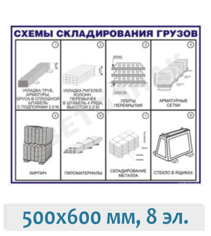 Схема складирования грузов СКЛ2, 500х600 мм, 8 эл.
