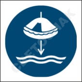 M040    /Lower liferaft to the water in launch sequence