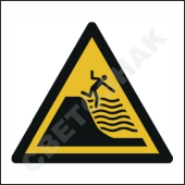 W066 ;   /Warning; Deep shelving beach