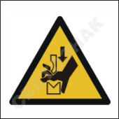 W030 ;      /Warning; Hand crushing between press brake tool